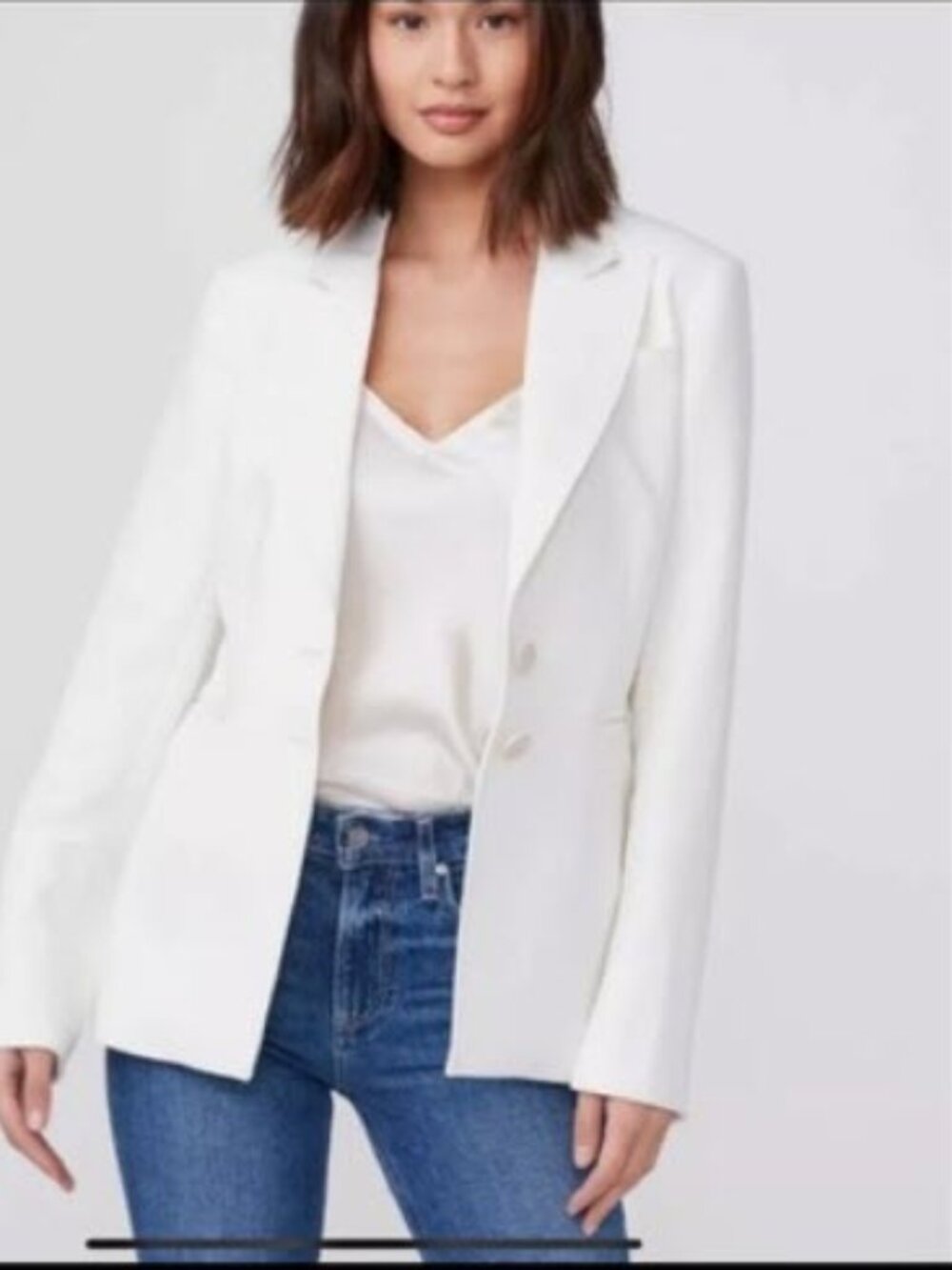 Paige Chelsee Blazer Jacket Ecru Off-White Size M